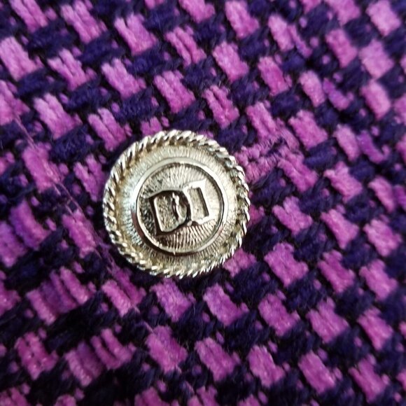 Doncaster Blazer Womens 8 Purple Pink Chenille Tweed Open Jacket - Picture 7 of 12